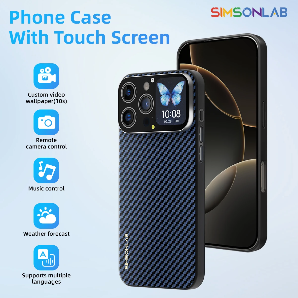 

New Smart Case with Screen Window Custom Photo Video Wallpaper Camera Selfies Message Call Push for iPhone16PM more other Model