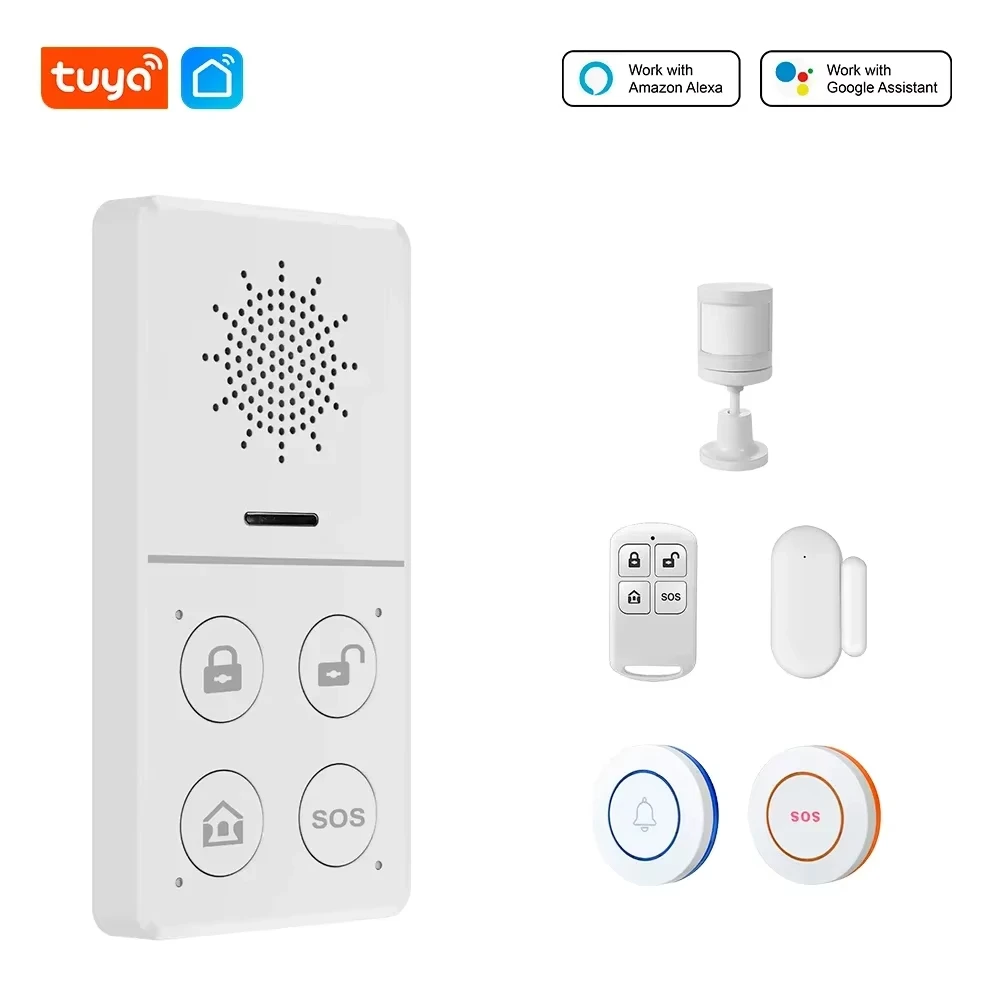 Tuya Wifi Smart Alarm System 433M Burglar Security Alarm Host Smart Life App Control Wireless Home Alarm Kits Safety Protection