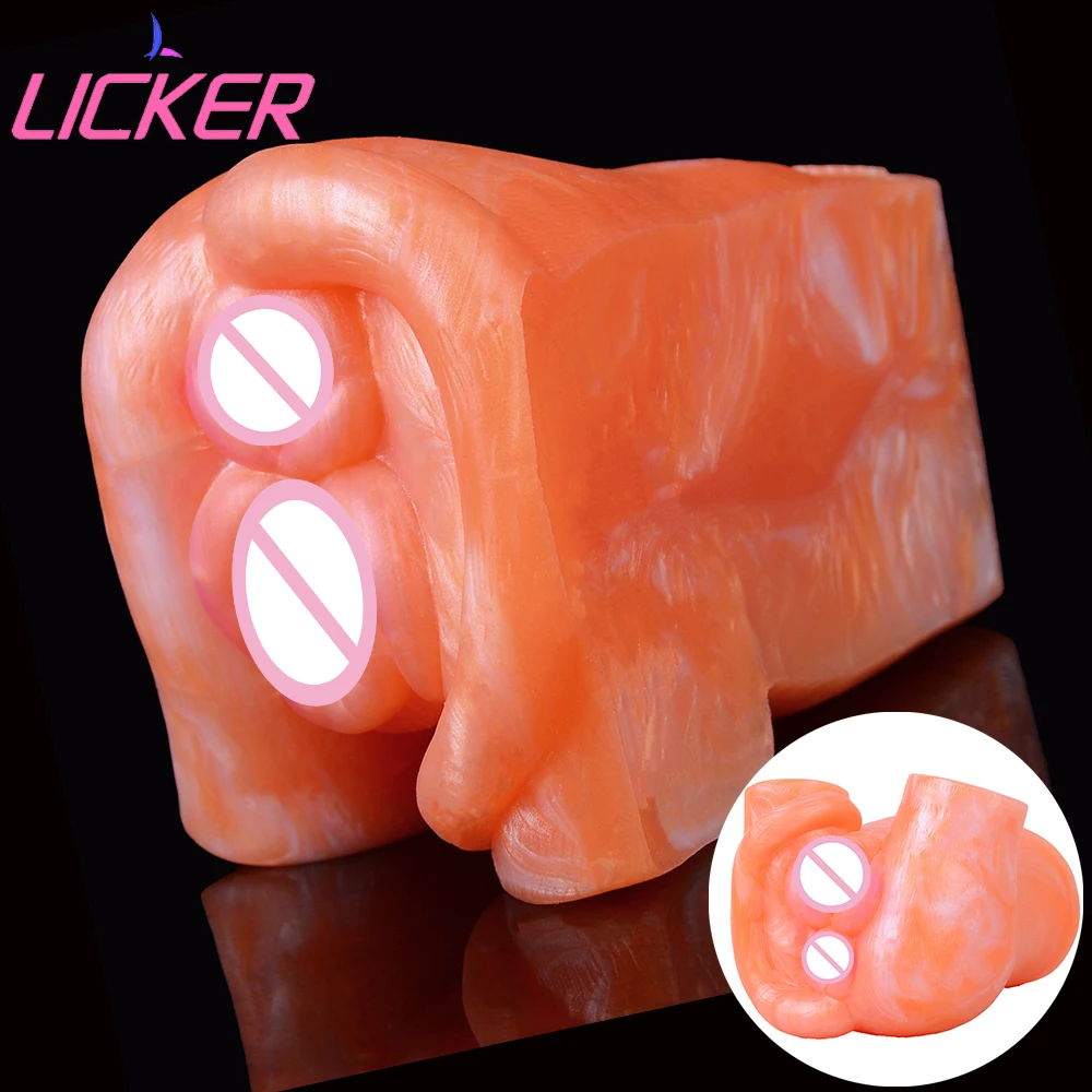 

LICKER Animal Masturbator With Vibration Soft Silicone Aircraft Cup Realistic Vagina Pocket Sex Toys For Men Adult Game Pleasure