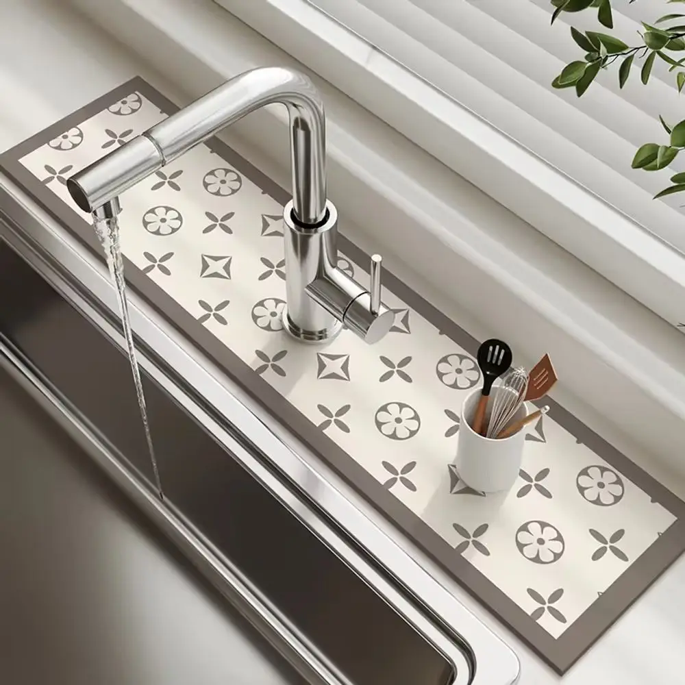 VIKAMA Kitchen Faucet Water Absorption Mat Bathroom Sink Toilet Room Water Tank Washbasin Drip-Proof And Splash-Proof Water Pad