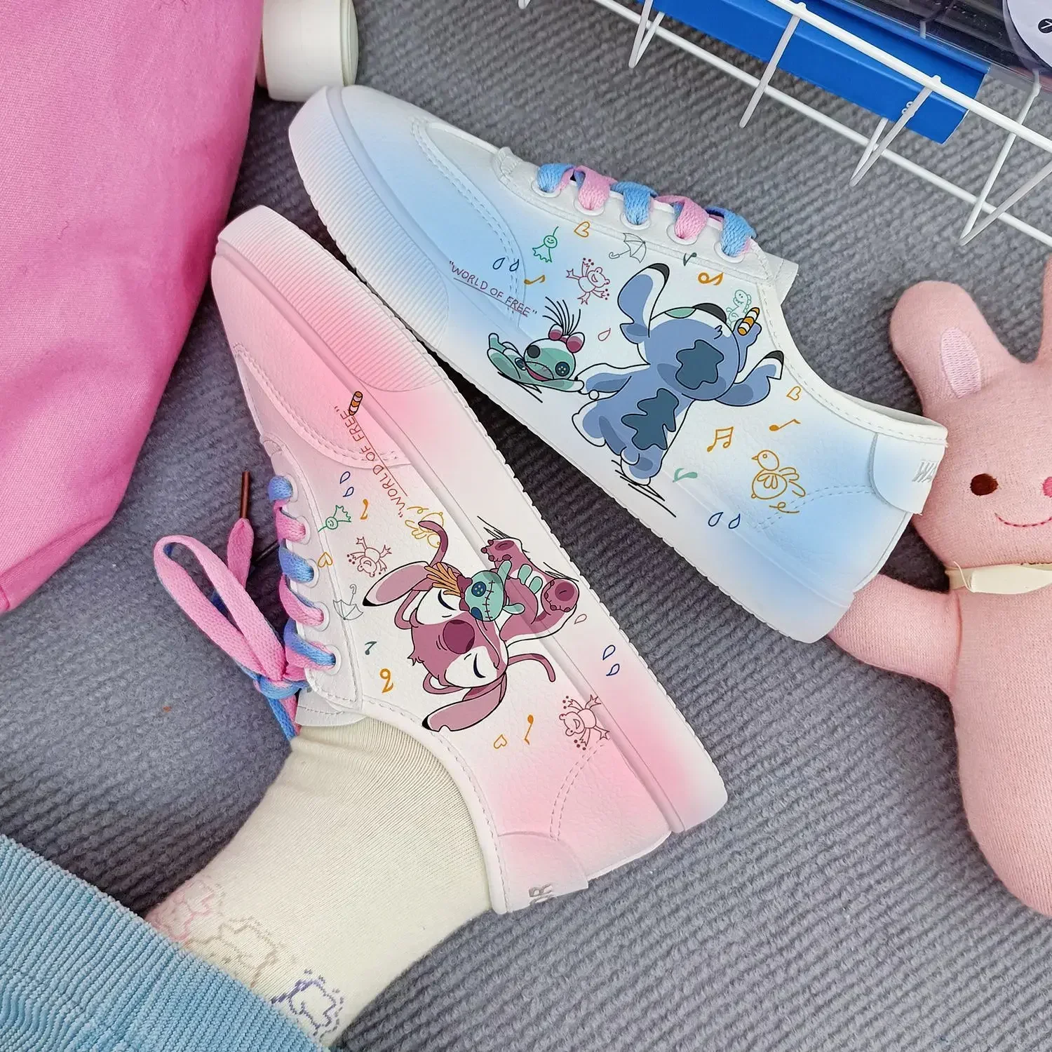 Disney-zapatos informales de dibujos animados para niñas, zapatillas deportivas antideslizantes de fondo suave para regalo de novia