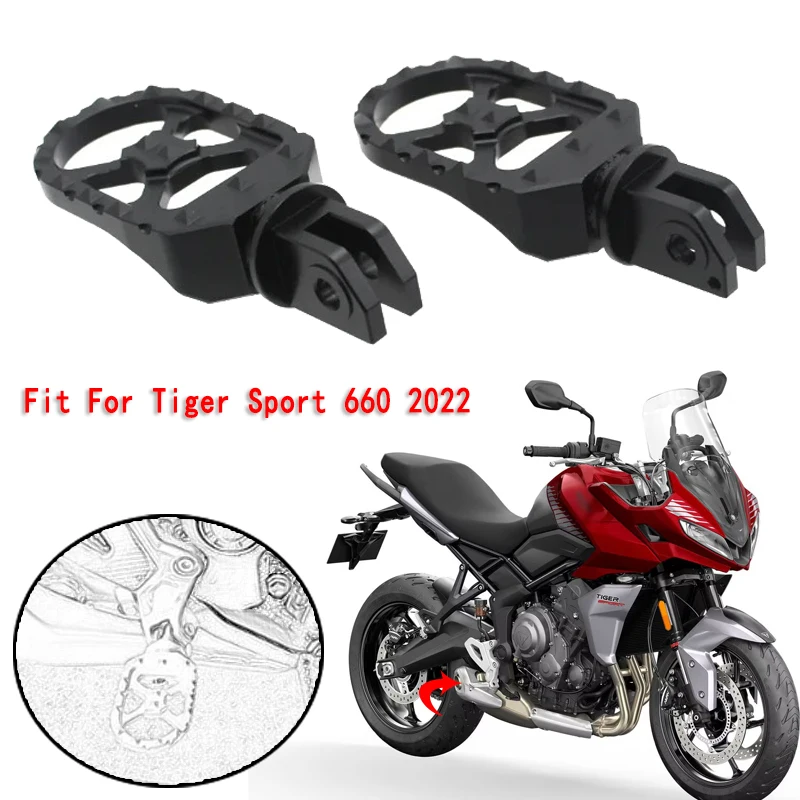

Fit For Tiger Sport 660 Tiger 660 2022 2023 Tiger660 Foot Rests Motorcycle Accessories Front&Rear Passenger Rotatable Footrest