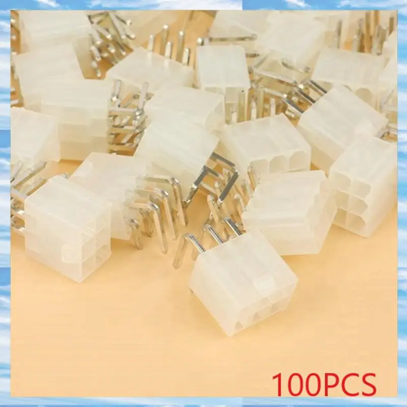 

T31C-300Pcs 4.2MM 6 Pin Header Male Pin For Graphics Card GPU PCI-E Pcie Power Connector Right Angle Through Hole Video Card