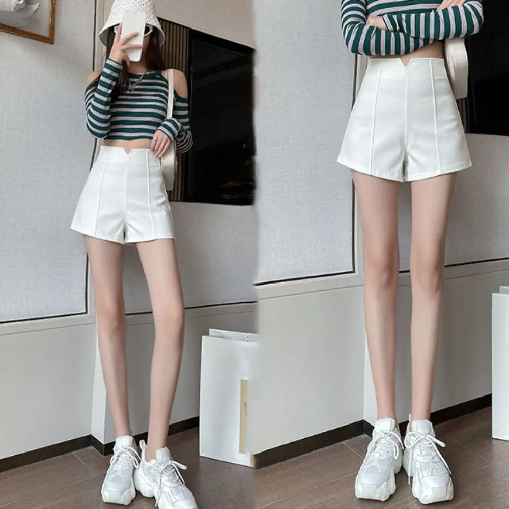 

Модные облегающие шорты трапециевидной формы Y2K Шикарный однотонный костюм Горячие шорты Брюки Брюки с высокой талией Женские летние короткие брюки для девочек