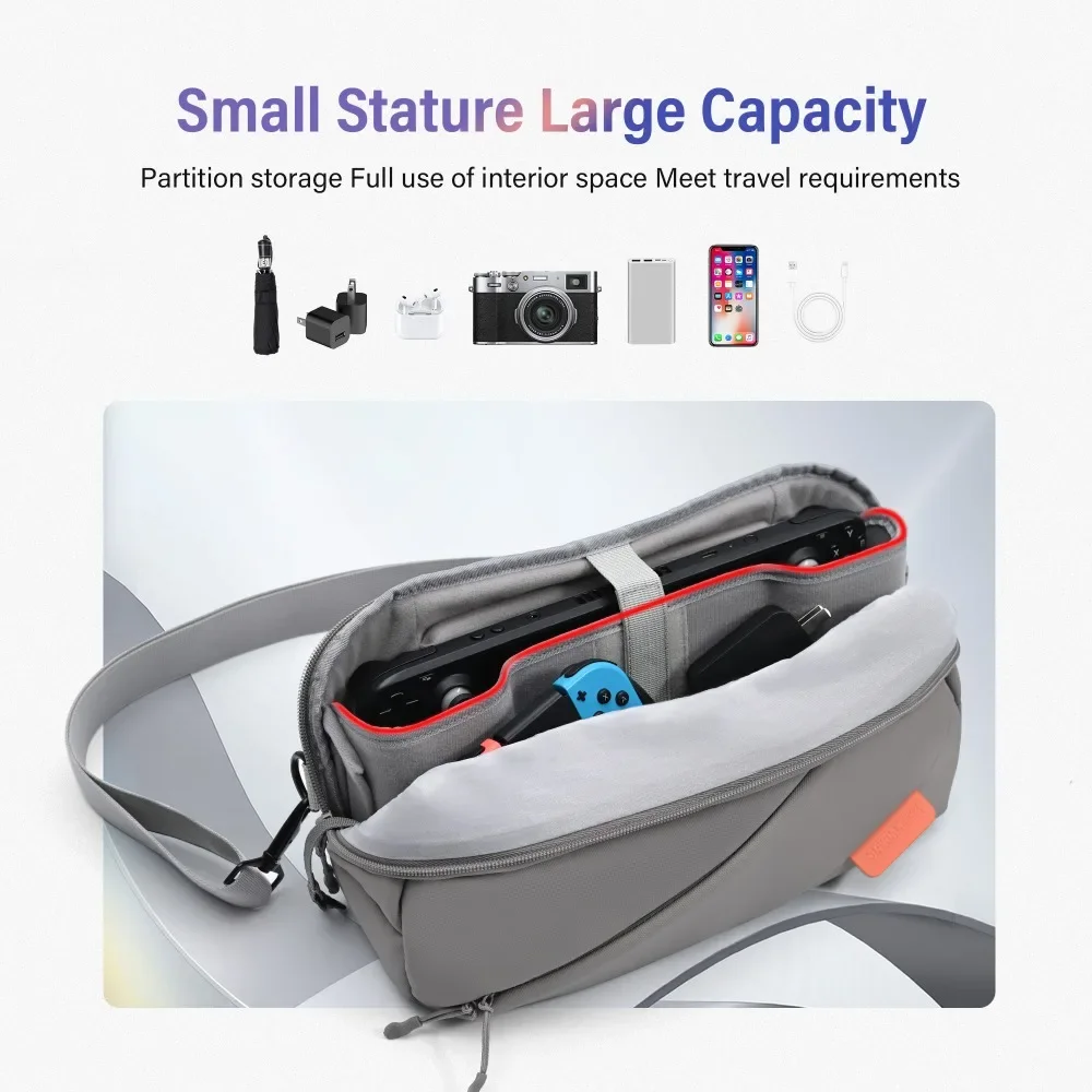 Game Console Crossbody Bag Switch/ROG Hard Shell Lined Storage Bag for/PS Portal/Steam Deck/Steam Deck OLED Men's Shoulder Bag