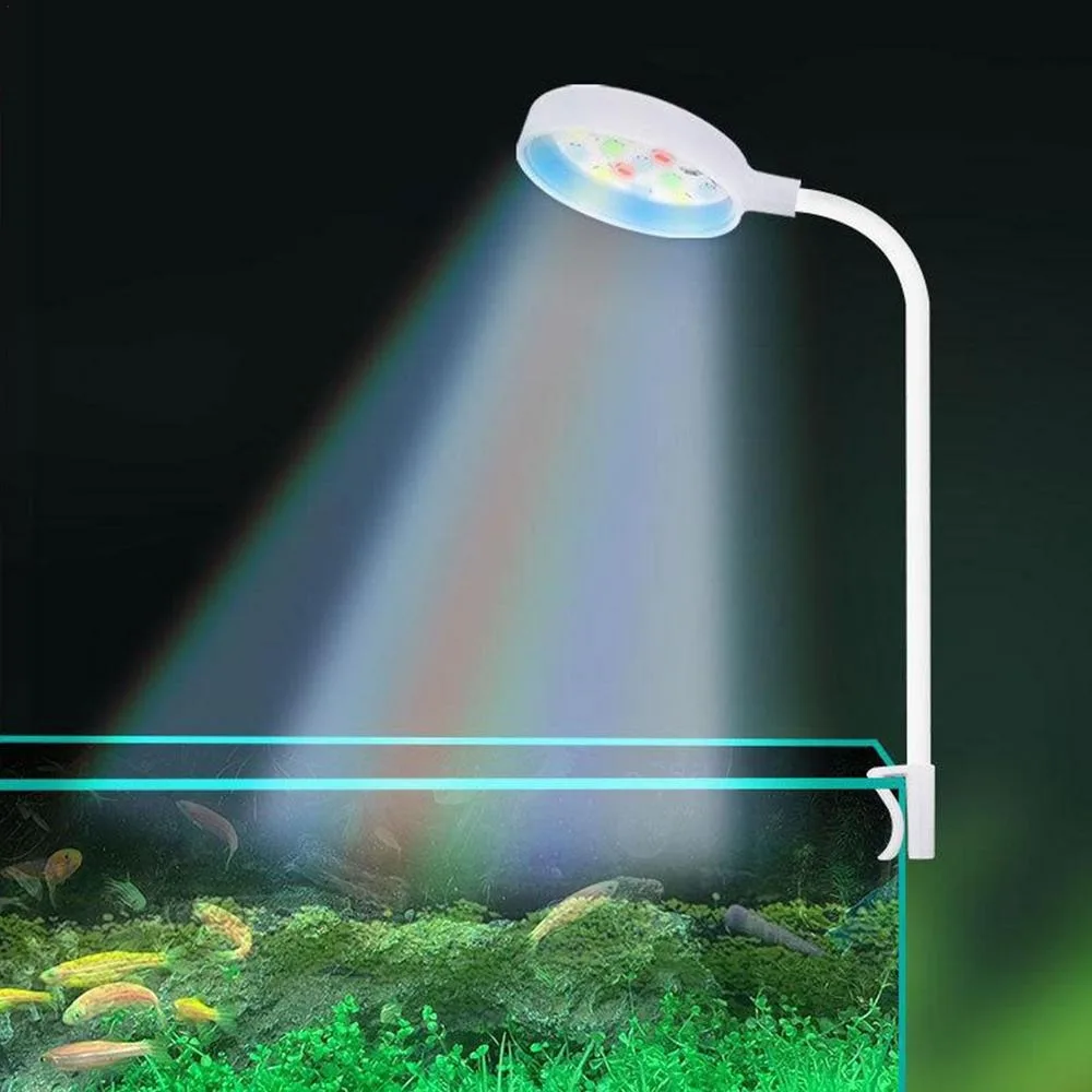 LED Aquarium Lamp Colored Lights with Clip Aquarium Plant Light Energy Saving USB-Plug Fish Tank Lamp Fishbowl