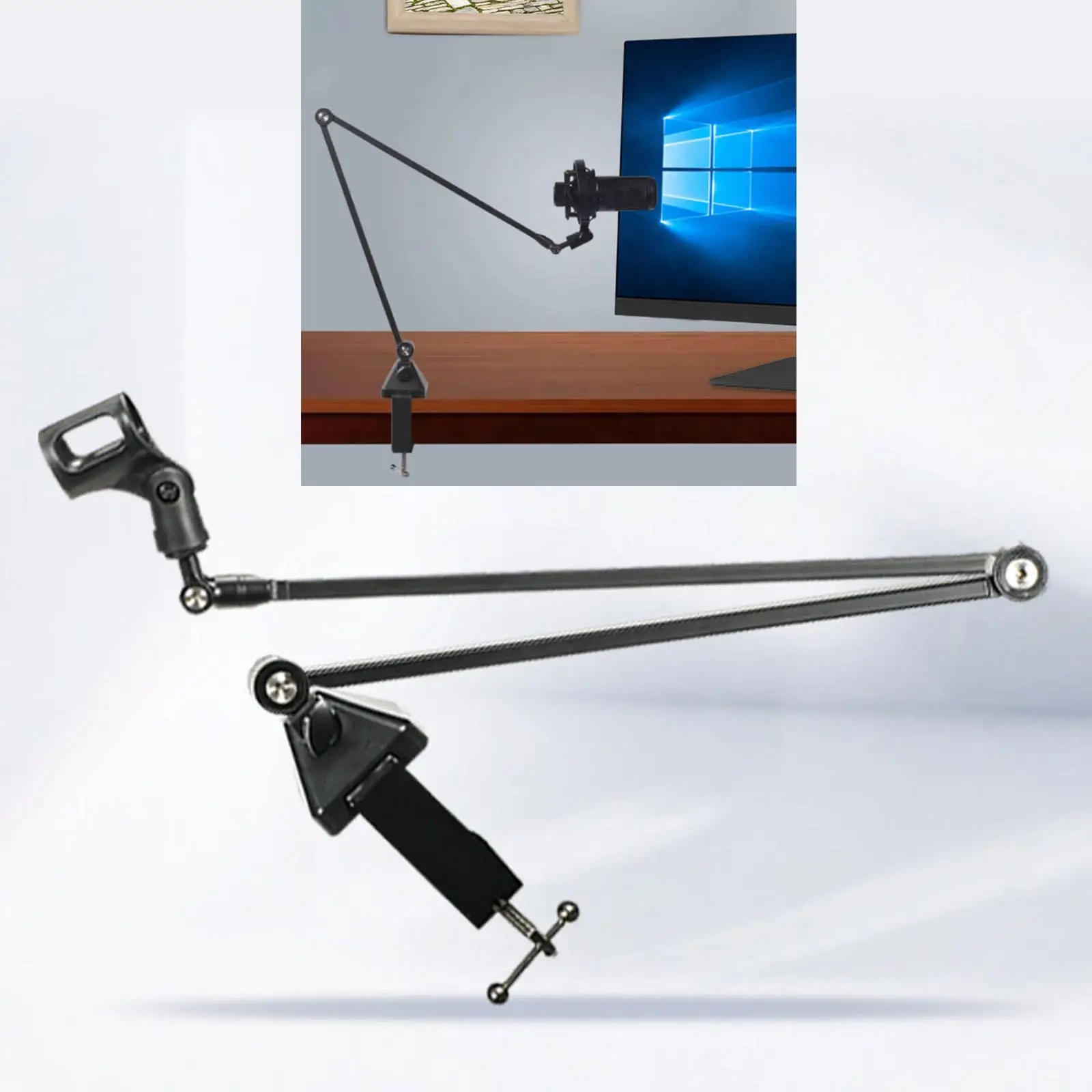 Broadcast Microphone Boom Arm Desktop Mount Foldable 360