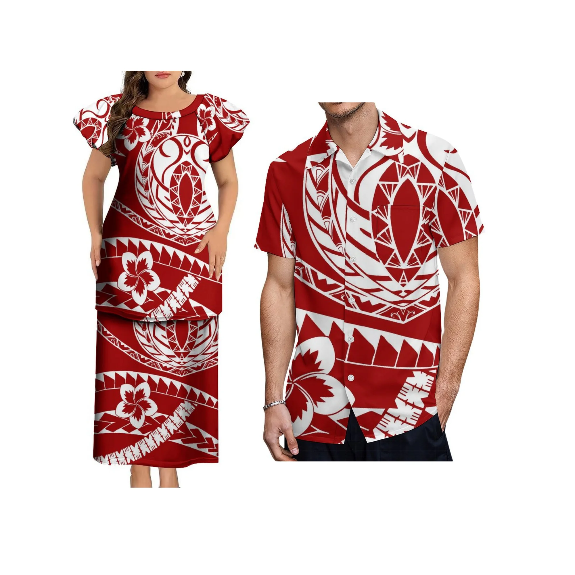 

Новая пулетизи-полинезийская традиционная церковная форма с круглым вырезом, женские комплекты из двух предметов на заказ, дизайн одежды «Айленд Самоа»