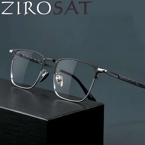 ZIROSAT 9009T gafas ópticas de titanio puro montura completa gafas graduadas Rx hombres gafas para gafas masculinas
