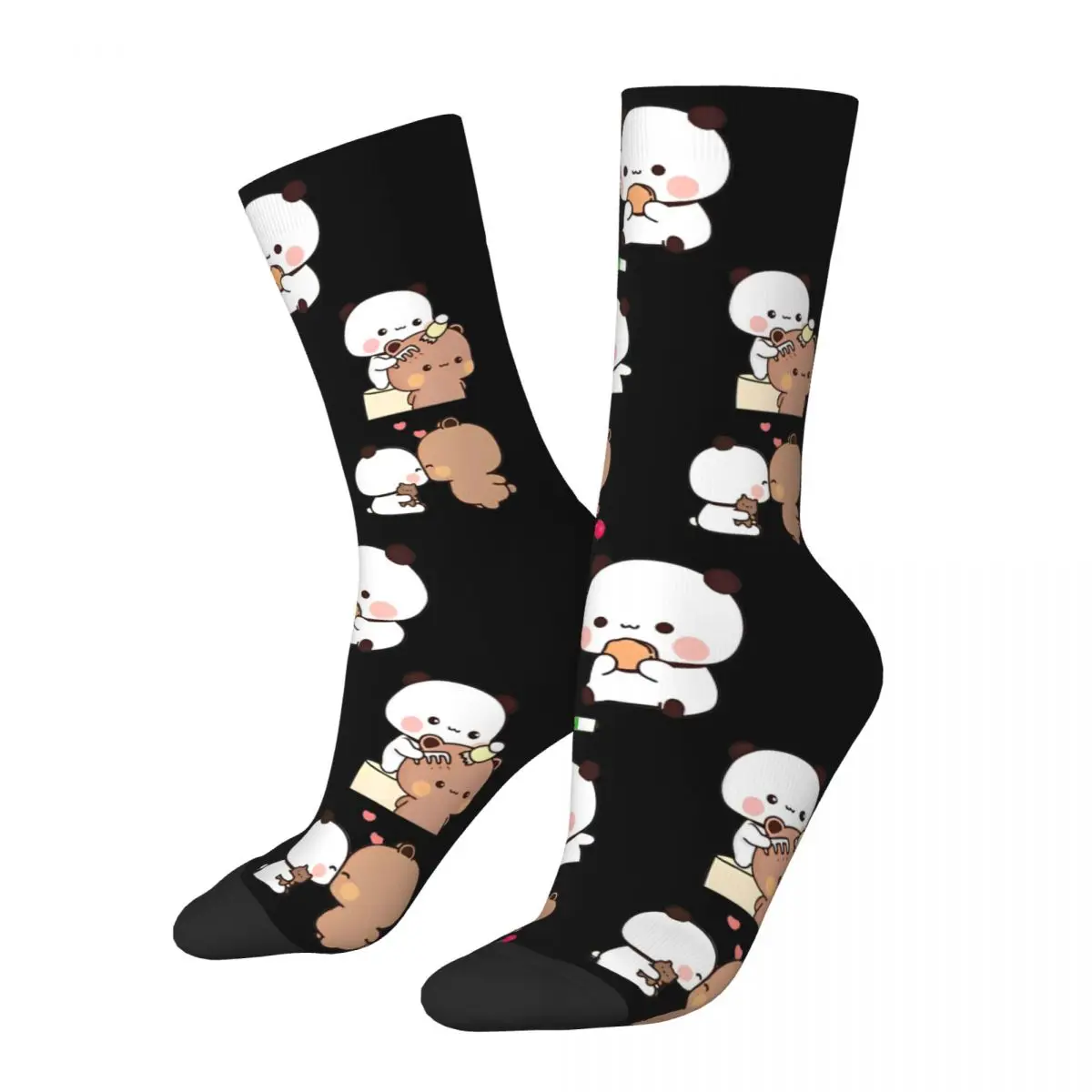 Bear And Panda Bubu Dudu Balloon Skateboard Stockings Design Funny Socks Autumn Anti Skid Socks Couple Running Soft Socks