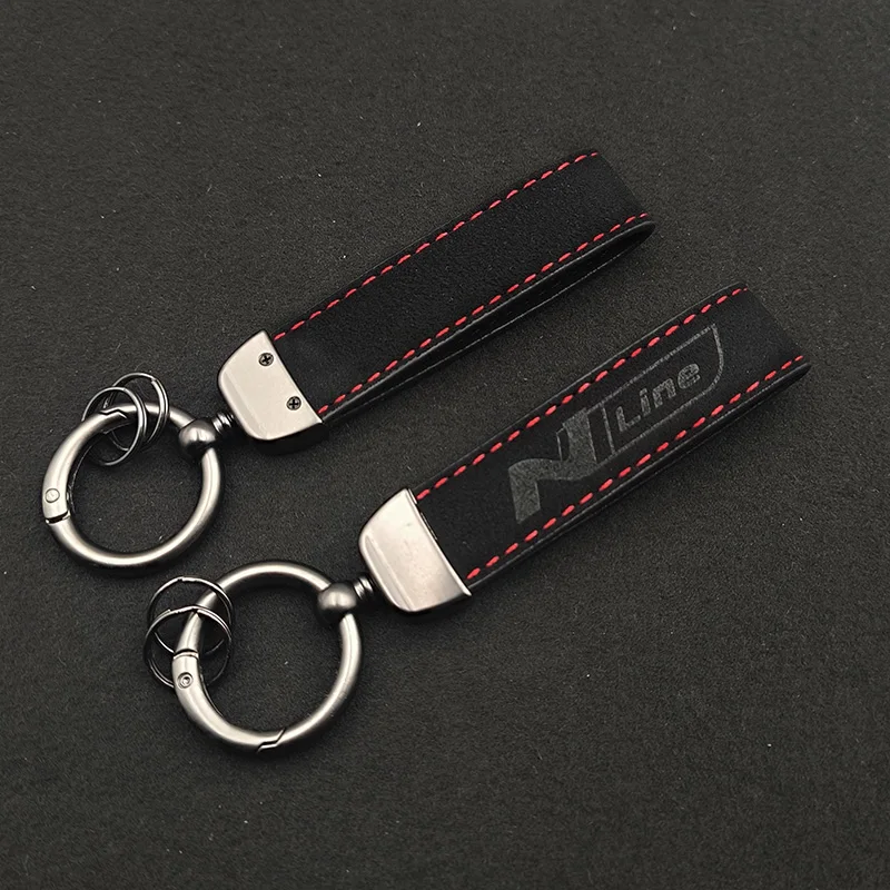 2024 Suede Leather Keyring Man Women Luxury Car Keychain For Hyundai Elantra Kona i10 i20 i30 Tucson N Line Keychain Accessories