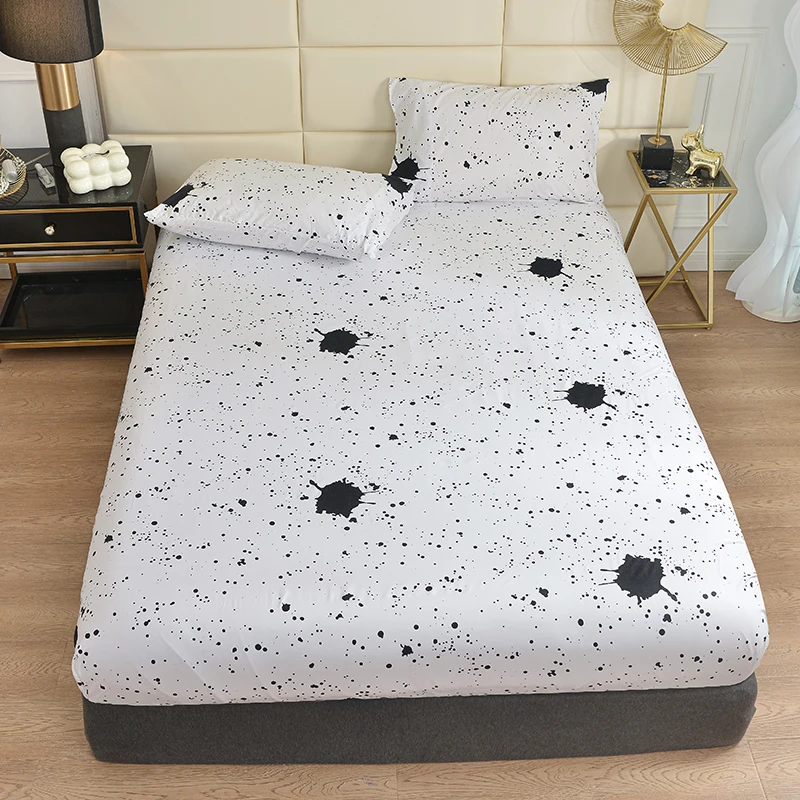 Skin-friendly Bed Sheets Home Bed Cover Mattress Protector Simple Style Bed Linen Fitted Sheet roupa de cama (No Pillowcase)