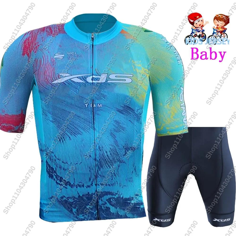 Детский комплект велосипедного трикотажа XDS Pro Team 2025 для мальчиков и девочек, одежда для велоспорта, рубашки для шоссейного велосипеда, костюм, велосипедные штаны MTB Maillot