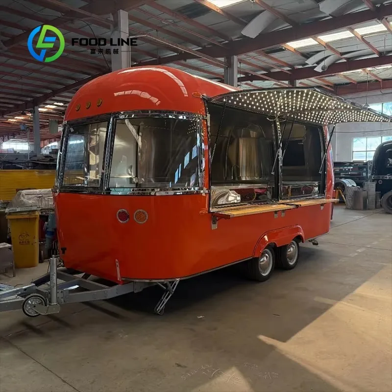 Customized Foreign Trade Circular Food Truck Mobile Concession Trailer for Hamburger Coffee Stall