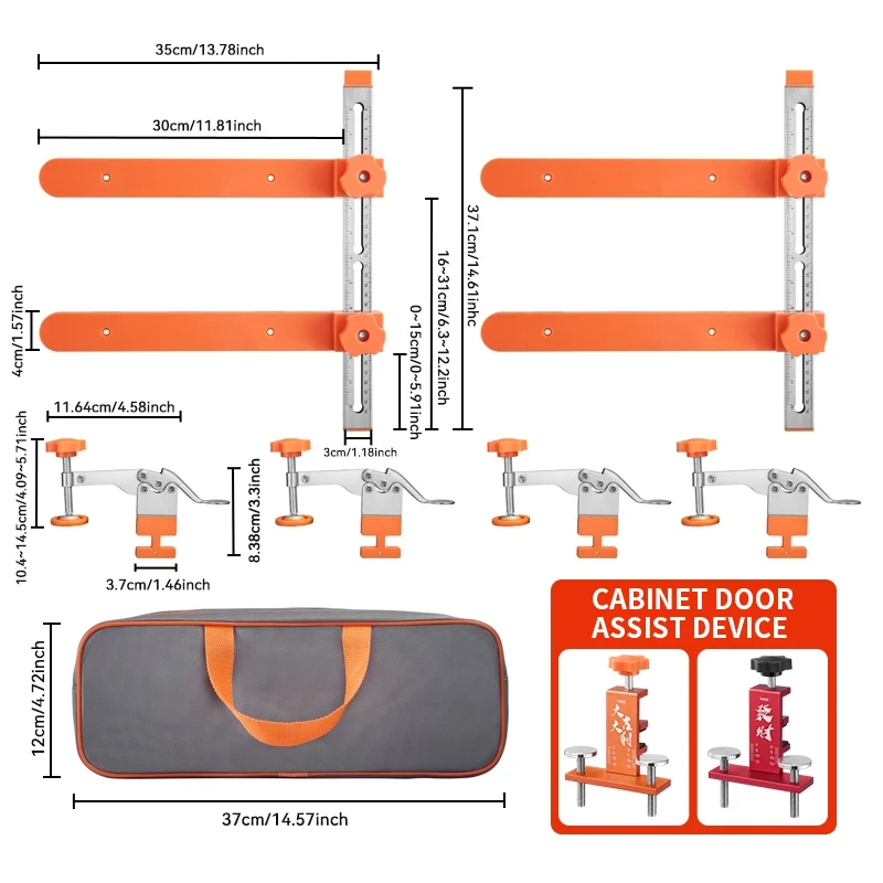 Drawer track installation and fixing aid Cabinet pull-out slide positioning Woodworking stainless steel punching tool clamp