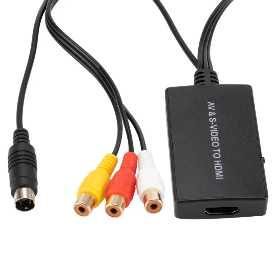 1080P AV Svideo do HDMI-kompatybilny konwerter wideo kabel Adapter RCA do HDMI dla DVD HD TV STB Compatble z PS2/PS3