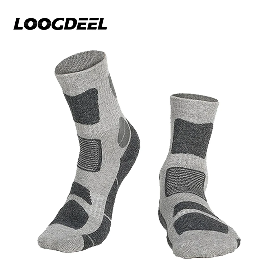 

Мужские и женские носки Loogdeel из мериносовой шерсти, футбольные носки для бега, мягкие и легкие амортизирующие футбольные носки до середины икры