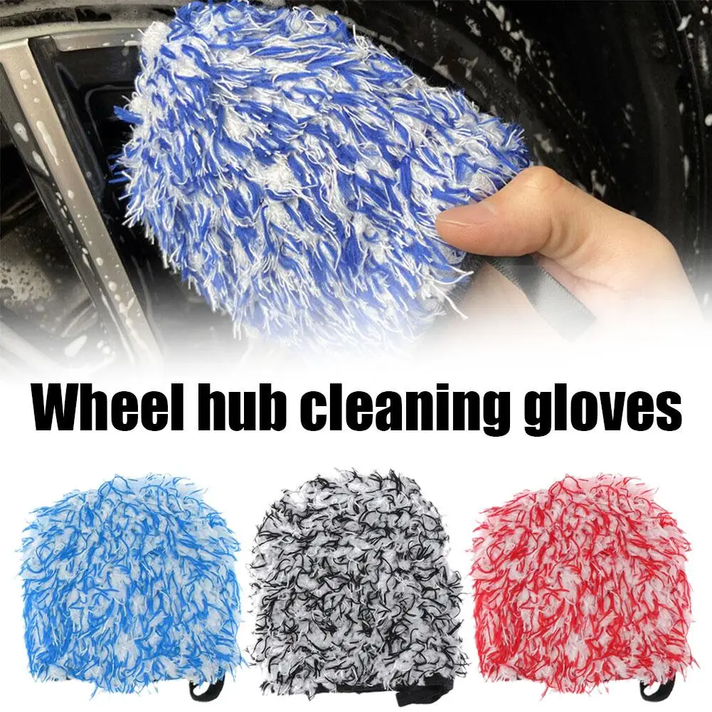 Car Wash Wheel Hub Luvas de limpeza, Safe Scratch Free, Soft Microfiber, Car Detailing Tool, Acessório