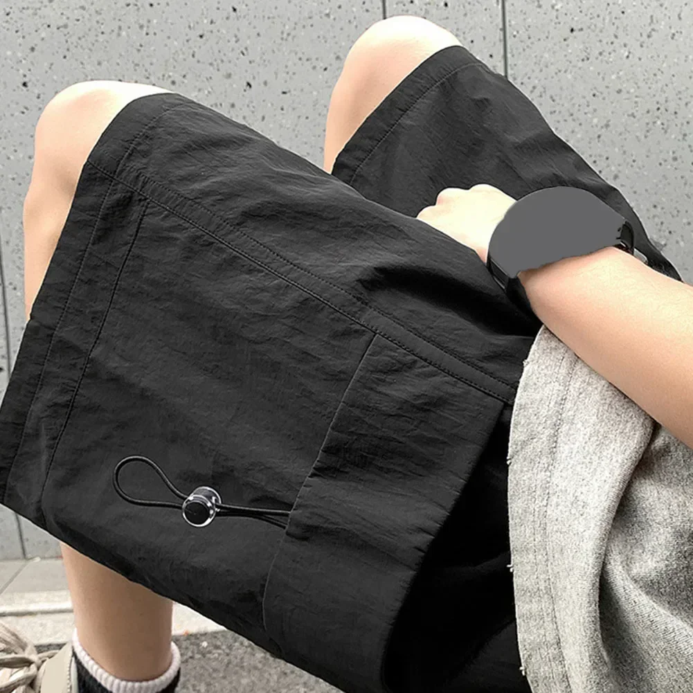 

Beach Wear Apricot Casual Workwear Pants All Season Mens Casual Shorts Workwear Loose Beach Pants Polyester Fabric Solid Pattern