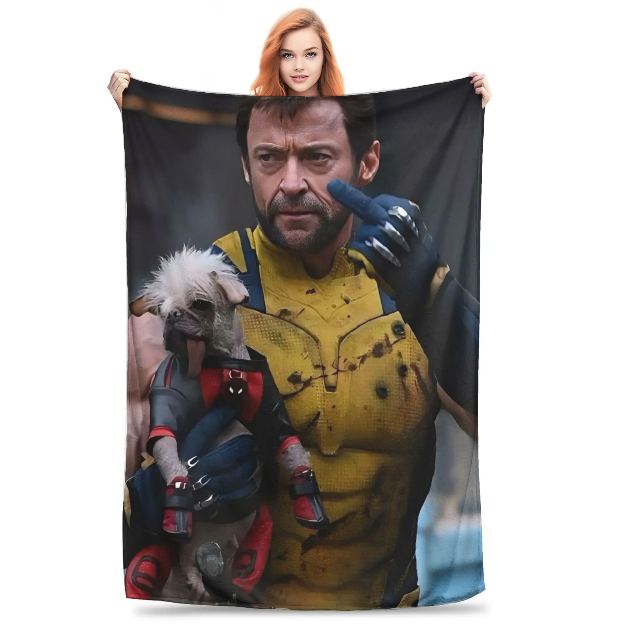 Flannel Throw Blanket Hugh Jackman Photo Collage Warm Plush Blankets Soft Bedding for Bed Living room Home Picnic Sofa