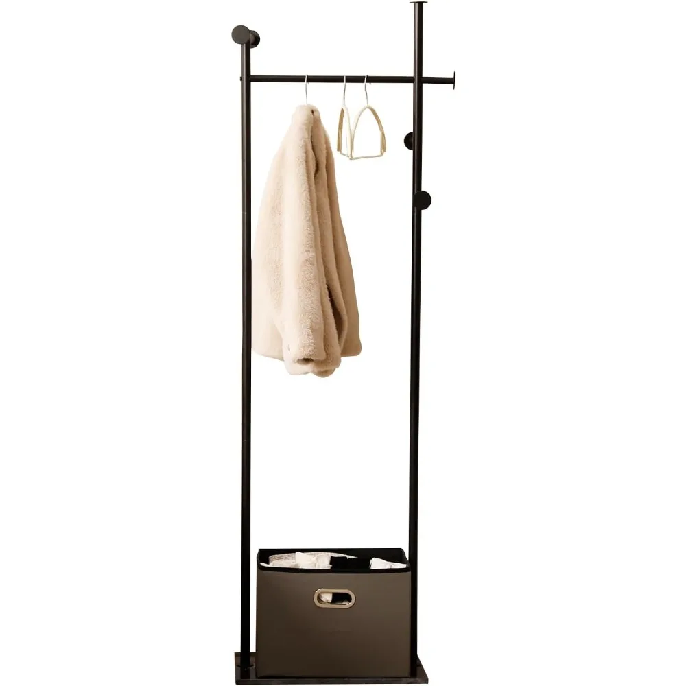 Coat Rack with Storage Basket Metal Clothes Rack with Marble Base Garment Rack Coat