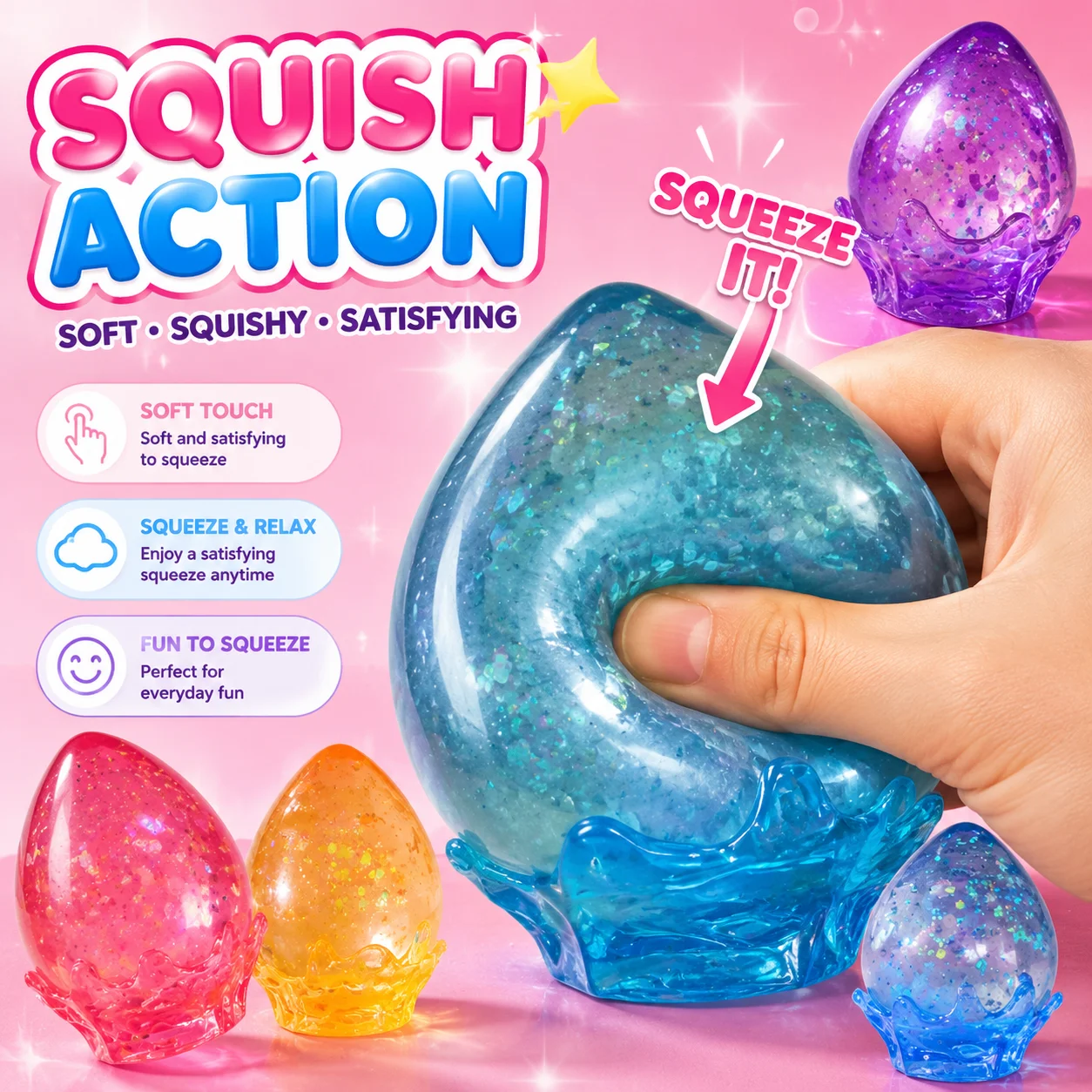 Kawaii Water Droplet Shape Stress Relief Slow Rebound Squeeze Toy Surprise Confirmation Blind Box Wholesale Gift for Boy Girl