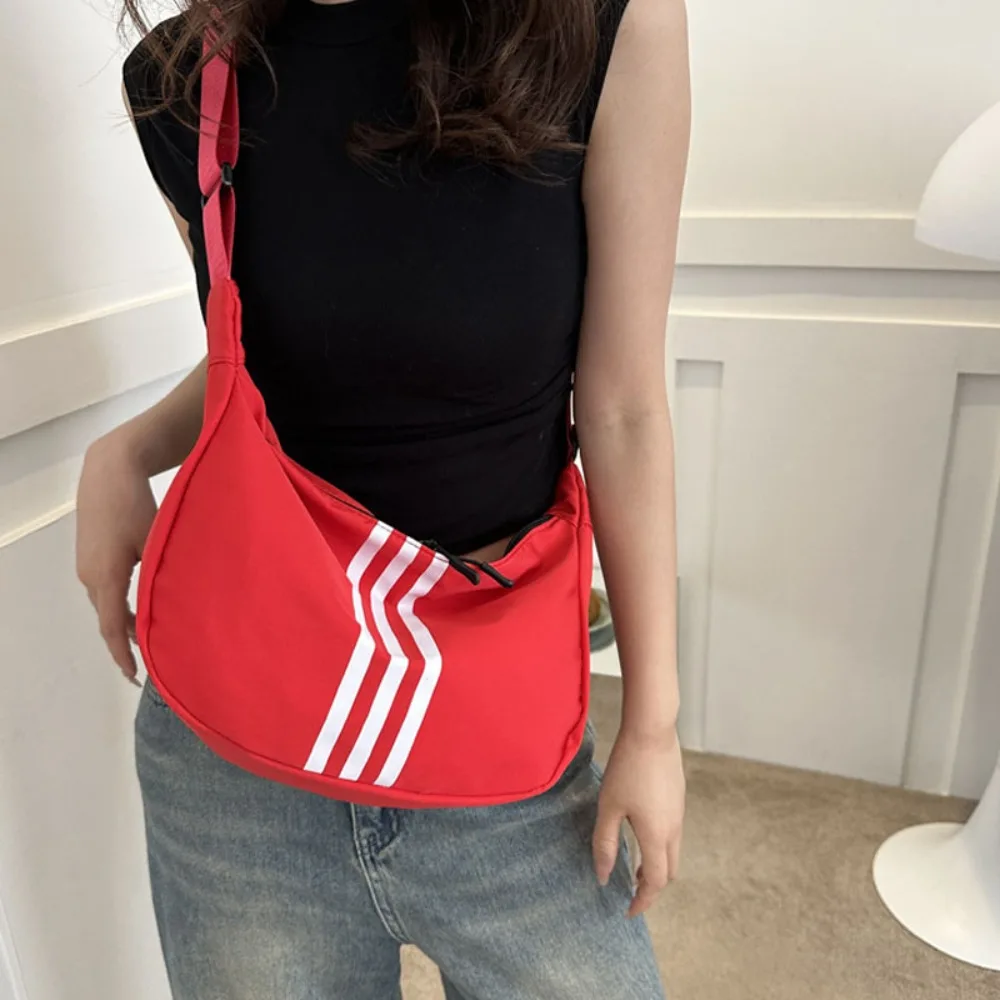 

Casual Striped Crossbody Bag for Women Hot Sale of The Season Simple Versatile Shoulder Bag Unisex Couples Bag Soft Canvas Bucke