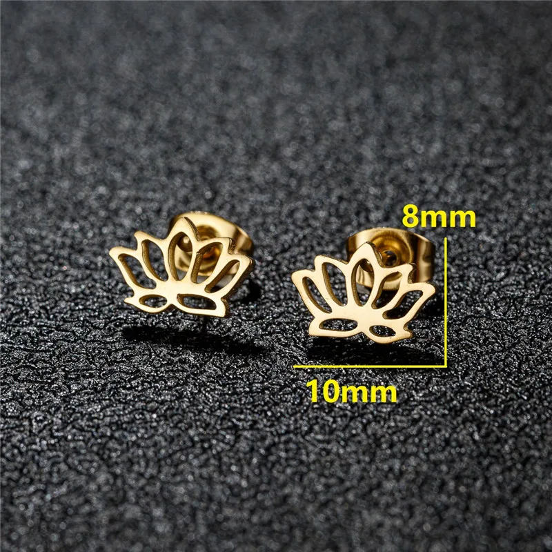 New Creative Lotus Flower Stainless Steel Women Earring for Girl Party Piercing Design Acero Inoxidable Joyeria Mujer Jewelry