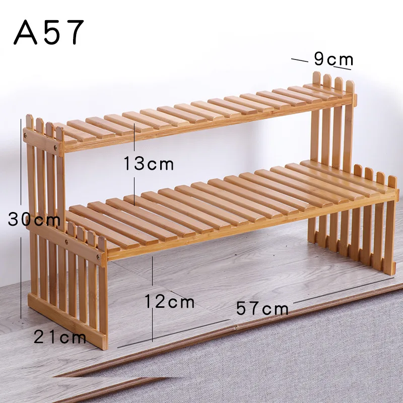 Office Household Plant Display Rack Desktop Storage Rack Bamboo Flower pot rack Stand Plant Shelves Decorative wooden shelf