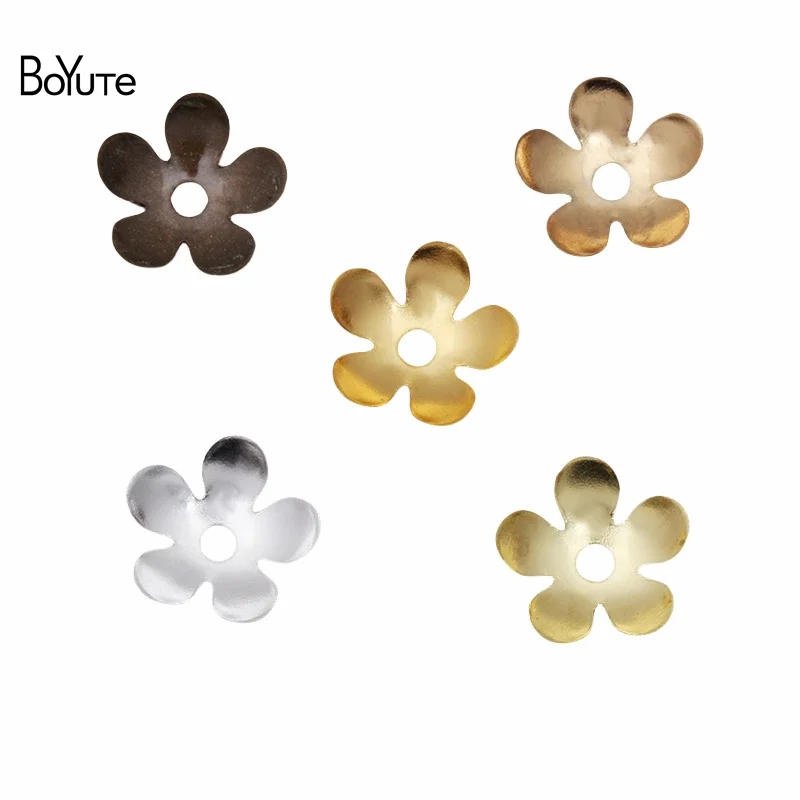 

BoYuTe (500 Pieces/Lot) Metal Brass 9mm Flower Bead Caps Materials DIY Handmade Jewelry Accessories Wholesale