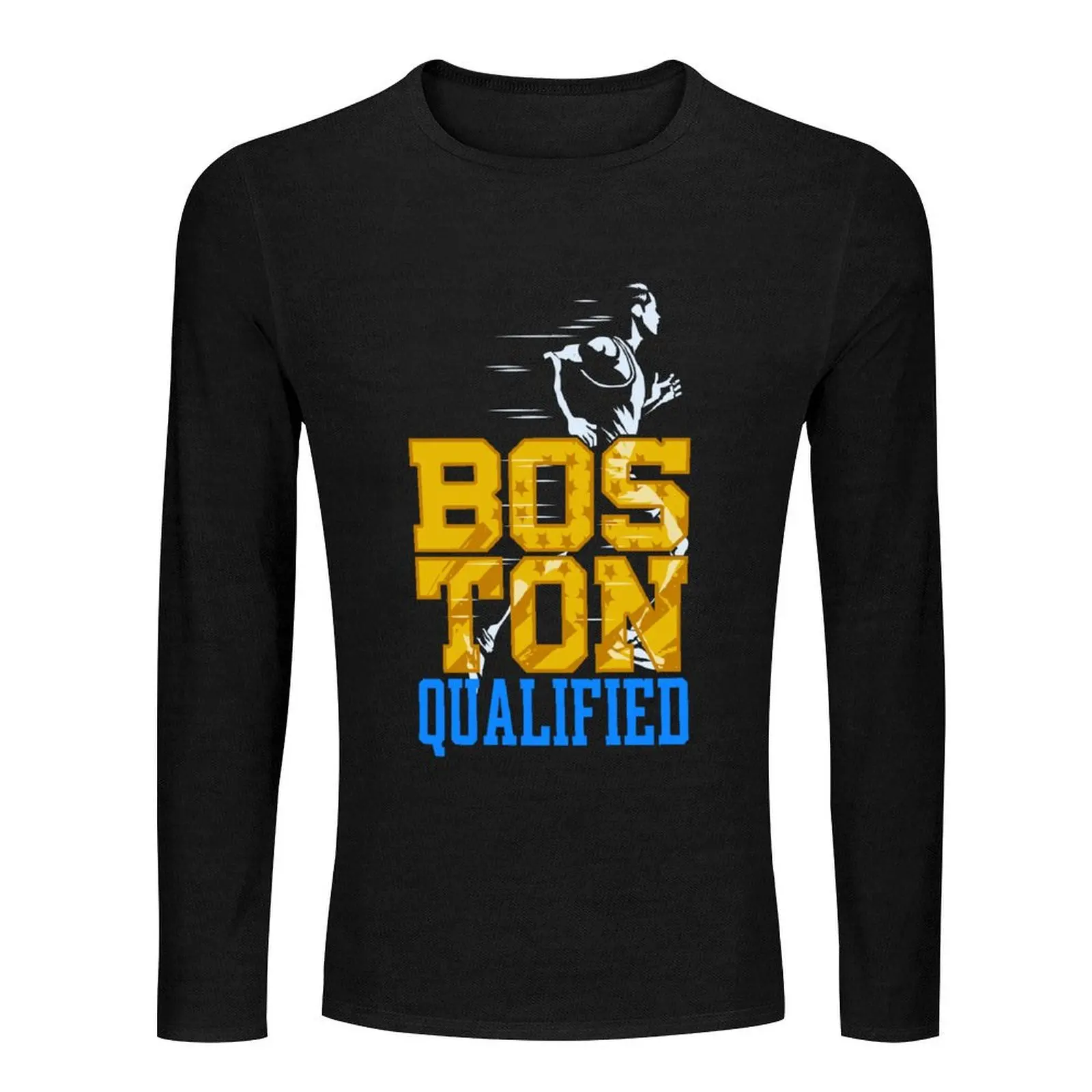 Boston Qualified Annual Marathon Training, Boston Support Crew Marathon Runnah Long T-Shirt Blouse men workout shirt