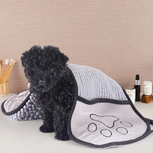 

Синельное банное полотенце для домашних животных, впитывающая быстросохнущая варежка для мытья для собак, кошек, мягкое купальное полотенце из микрофибры, аксессуар для ухода за волосами