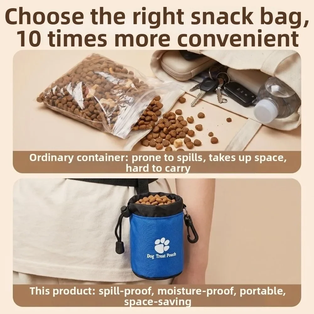 1 Stück 7×10cm tragbare Haustier-Trainings-Hüfttasche mit Kordelzug, auslaufsichere Hundeleckerli-Tasche, freihändige, multifunktionale Welpen-Snack-Belohnungstasche – Detail 6