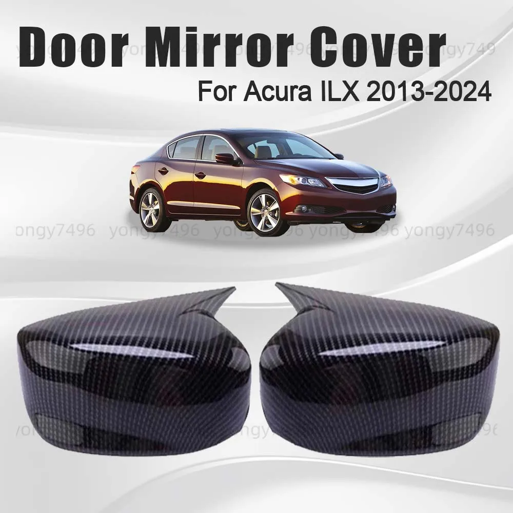 

Car Upgrade Door Mirror Cover For Acura ILX 2013-2024 Carbon Fiber Glossy Black Car Rearview Accessories Decoration Styling