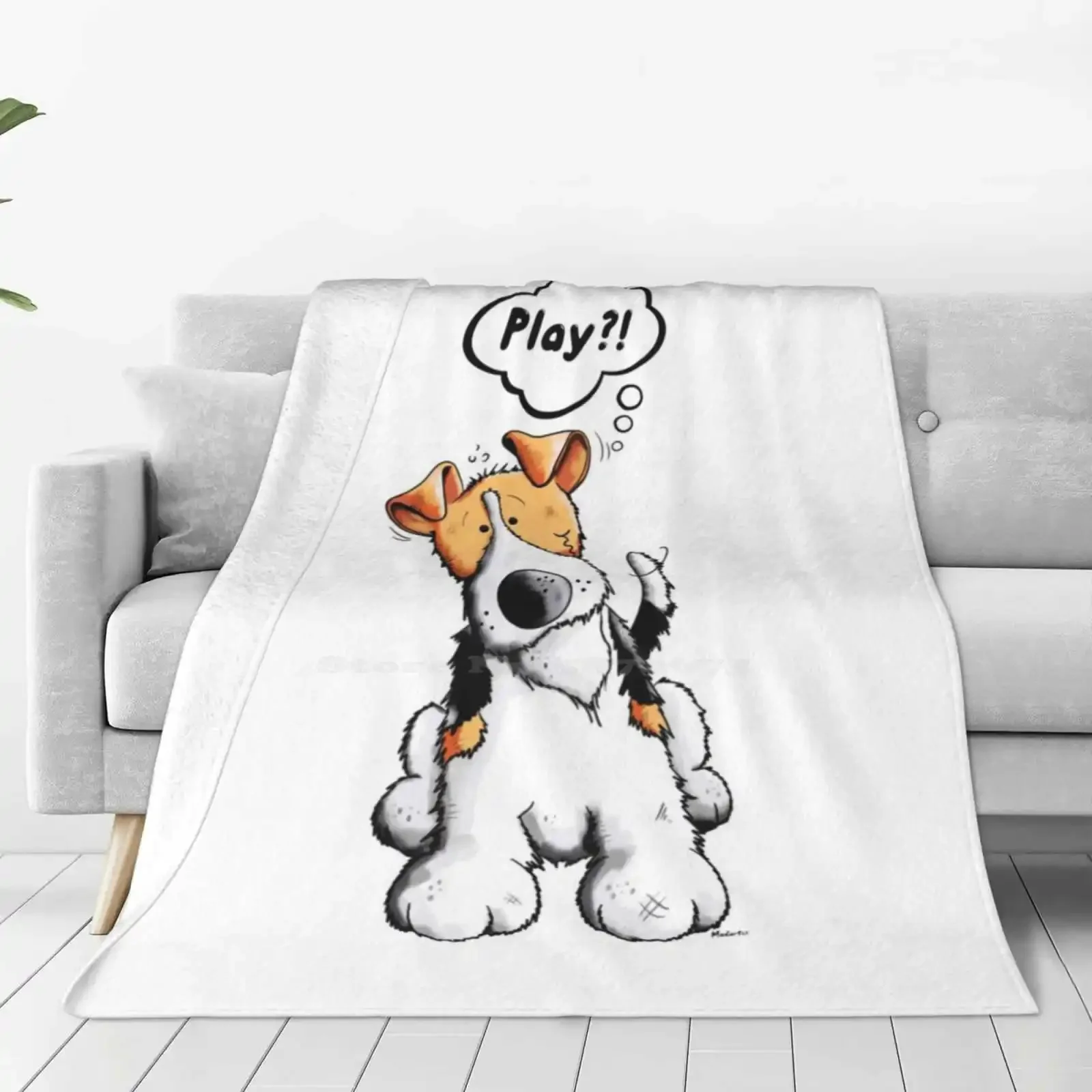 Little Funny Fox Terrier Dog Four Seasons Comfortable Warm Soft Throw Blanket Fox Terriers Foxterrier Wire Fox Terrier Smooth