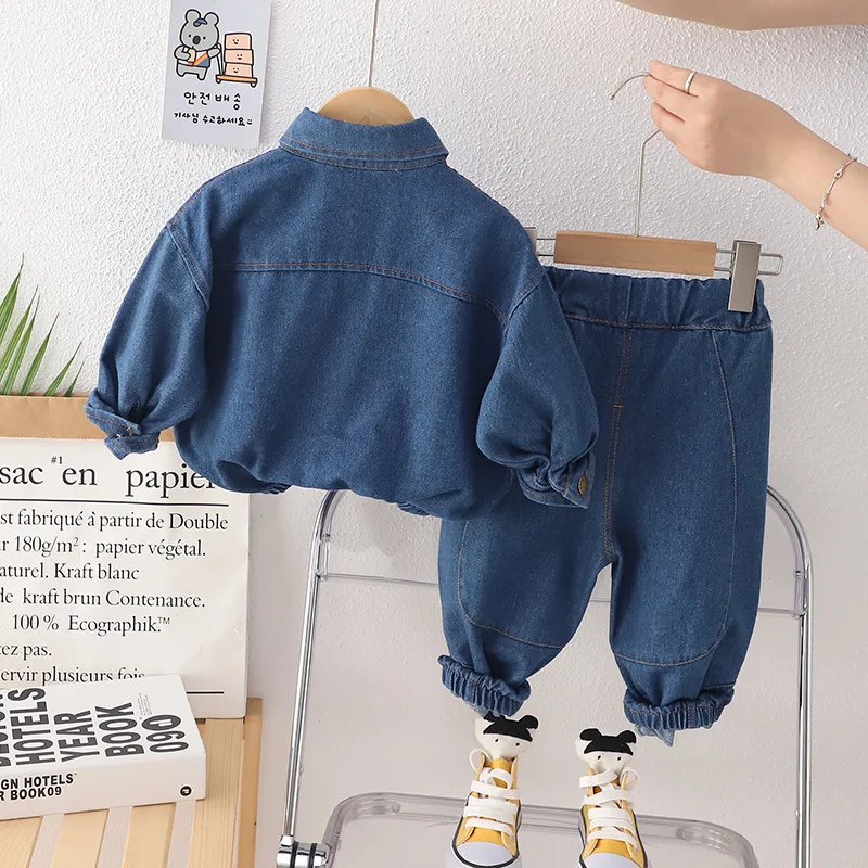 Spring Autumn Fashion Children\'s Boys denim suit Jacket Jeans pants 2pcs/Set Toddler Casual  Kids Clothing Tracksuit 0-5 Years