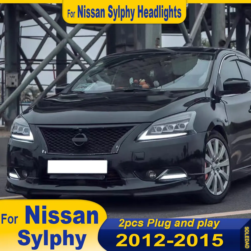 

A pair Car Lights for Nissan Sylphy Sentra 2012-2015 LED Headlight Assembly Upgrade Lexus Style Dynamic Signal Lamp Accessories