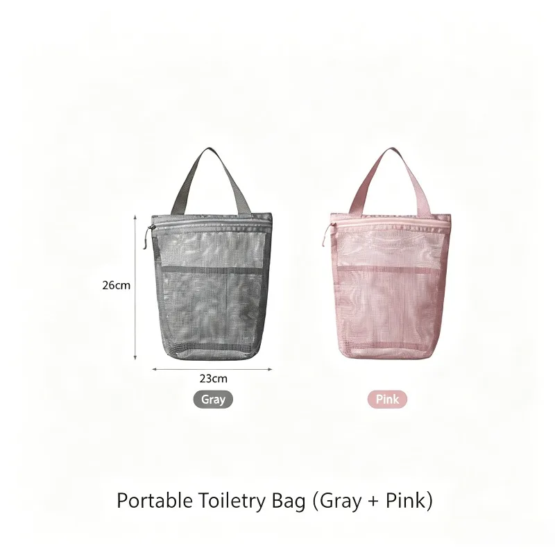 Portable Travel Handbags Mesh Makeup Toiletry Storage Bags Hanging Cosmetic Organizer Pouch Washing Body Shower Tools Organizer