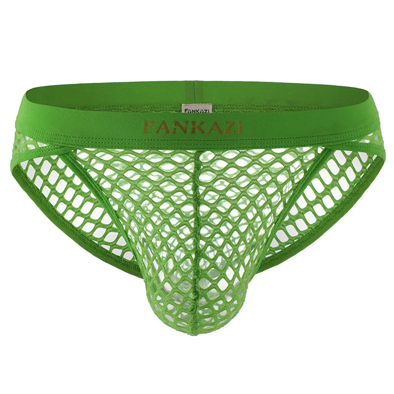 Fashion Men's Underwear Hollow Out Transparent Fishnet Briefs Mesh Breathable Underpants - Image 3