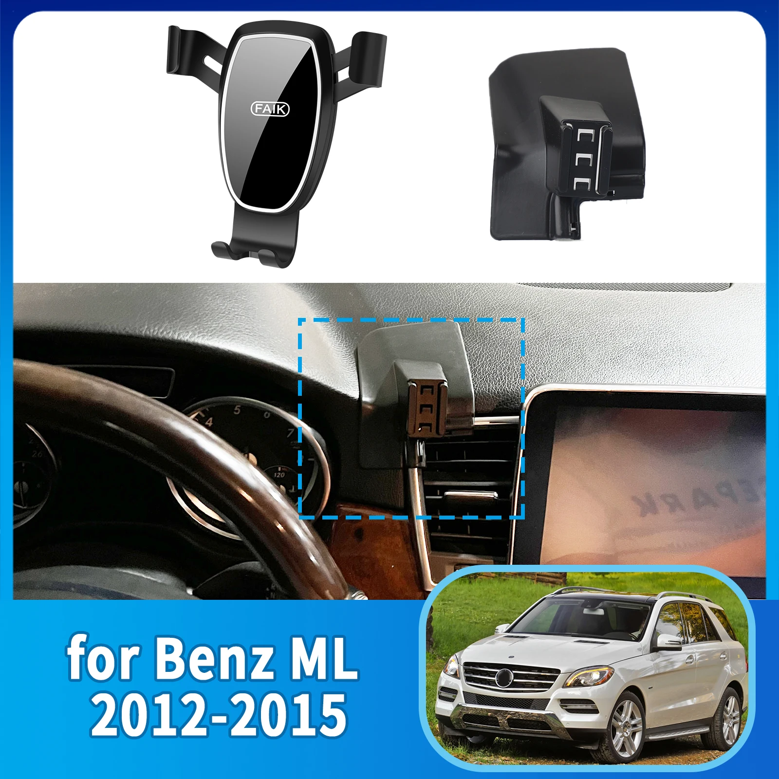 

Car Mobile Phone Holder for Mercedes Benz ML W164 ML 350 2012~2015 360 Accessories GPS Bracket Navigation Stand Auto