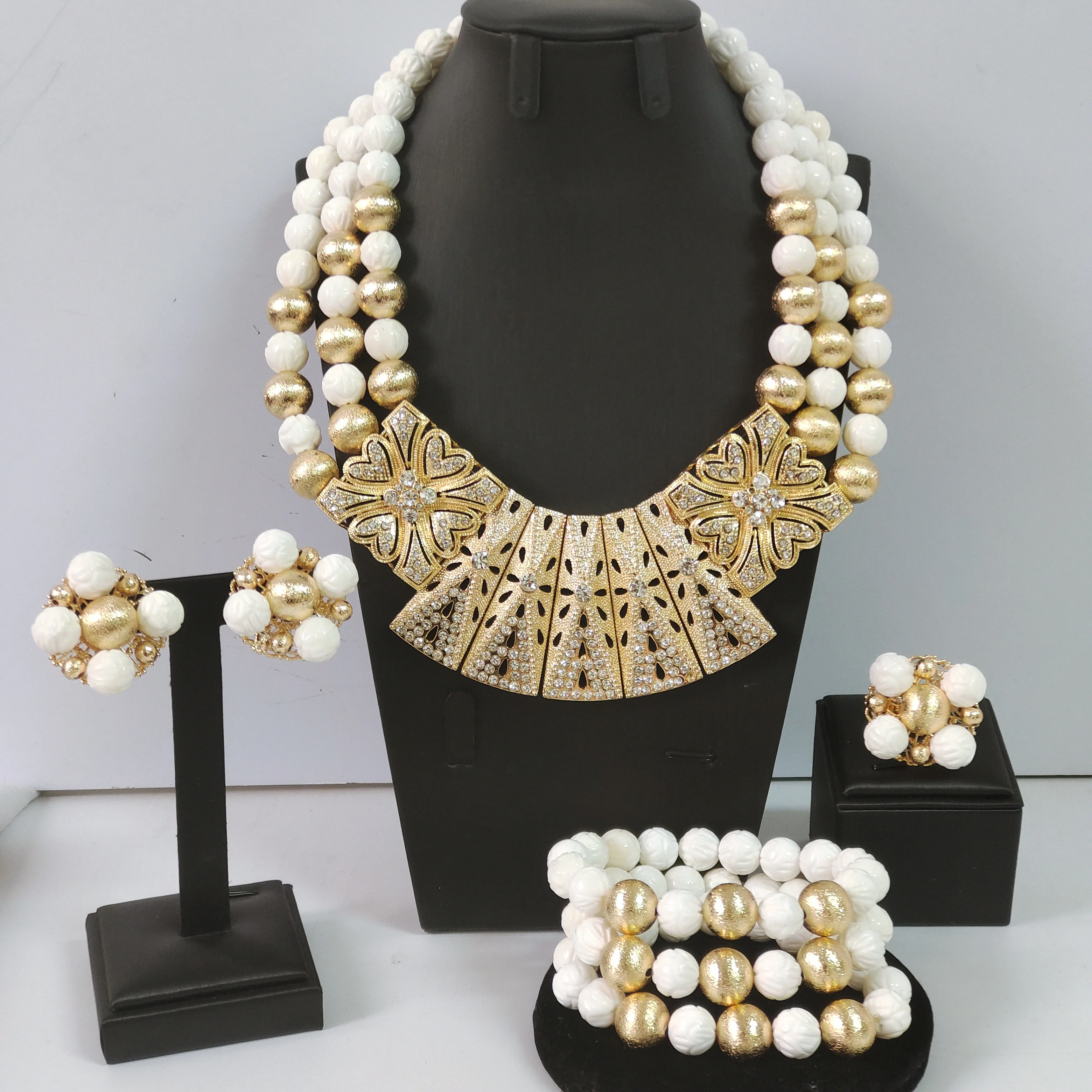 

Нигерийские свадебные бусы, африканское ожерелье, комплект украшений для вечеринки