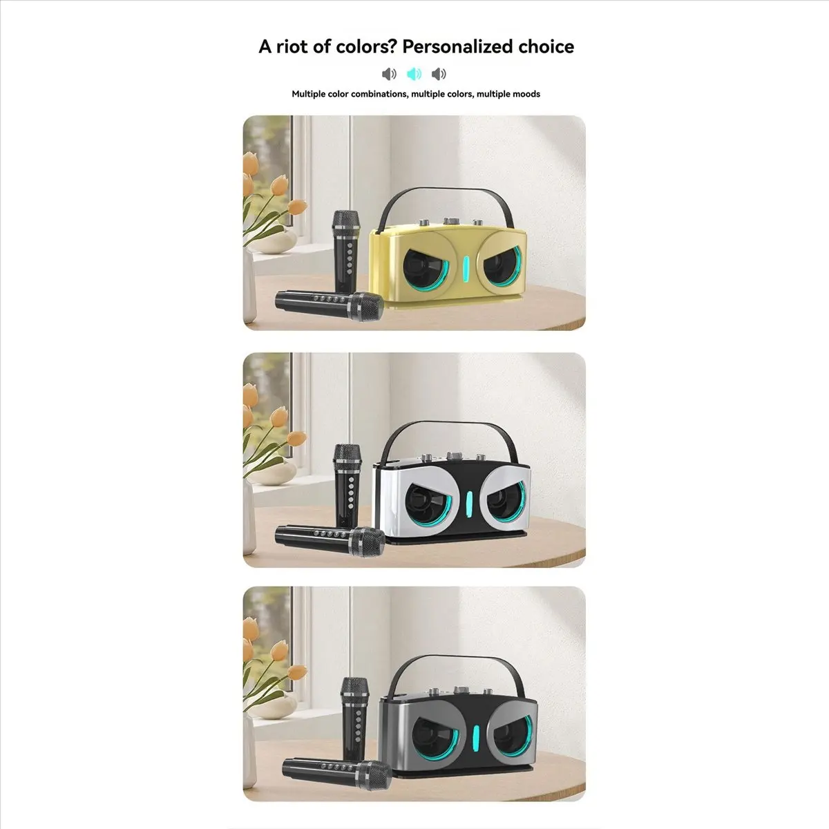 

A73T SD306plus Bluetooth-колонка Owl: Мощная портативная модель с двумя микрофонами, HIFI-звуком, идеальна для караоке и вечеринок на открытом воздухе