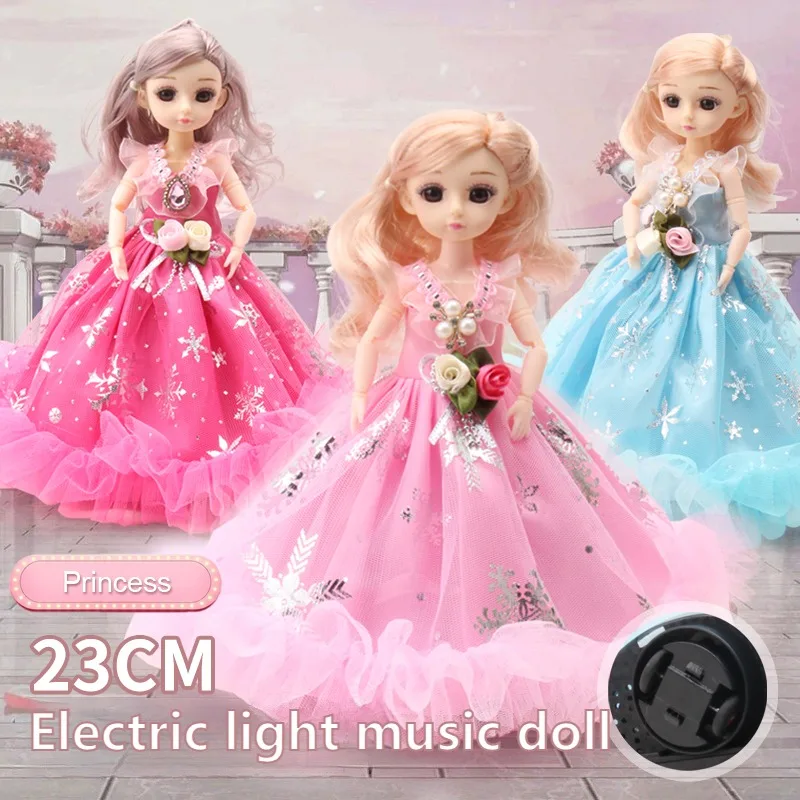 Electric  Dancing Angel Doll Fashion Wedding Dress Princess Music Singing With LED Light  For Girls And Kids Birthday Gift