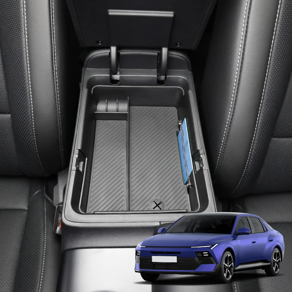 1PCS Center Console Storage Box Accessories For Hyundai Elantra CN8 Electronic Version Car Supplies LHD view 4