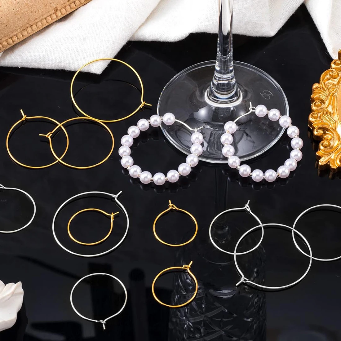 20Pcs Stainless Steel Round Earring Beading Hoops Gold Silver 15-40MM Big Circle Wire Open Hoops for DIY Jewelry Making Findings view 4