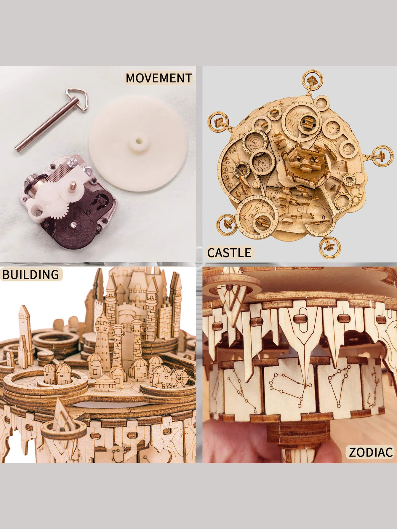 3D Wooden Puzzles Music Box Kits You are My Sunshine Castle Building Model DIY Crafts Birthday Gift for Girls or Women Age 14+