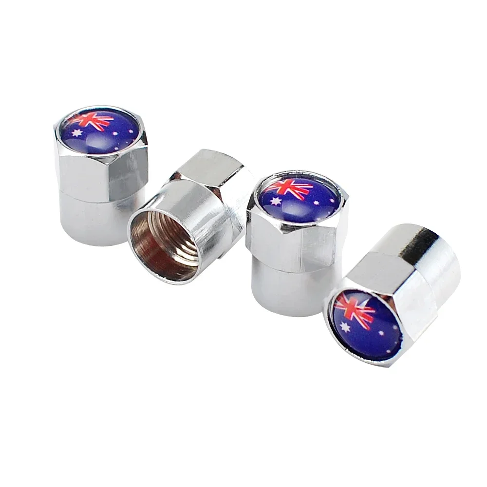 4PCS Australia Flag Car Wheel Tire Valve Caps Tyre Stem For Jaguar XF XJ XE XK F-Type X-Type F-Pace I-Pace E-Pace XKR XFL XJS