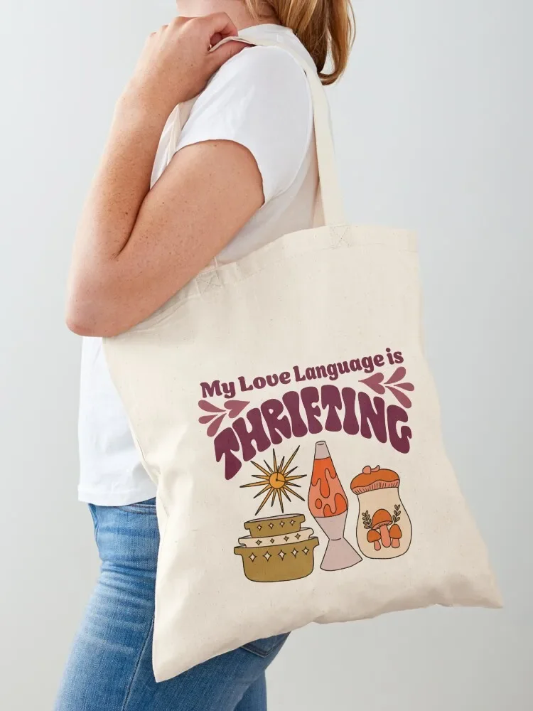 

Thrifting Love Tote Bag reusable shopping bags tote bag screen the tote bag bags woman 2025