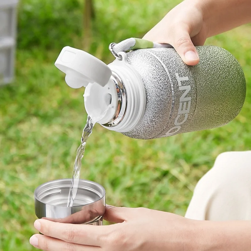 Starry Shine Water Cup Outdoor Portable Large Capacity Direct Drinking Cup One Cap Dual purpose Cup