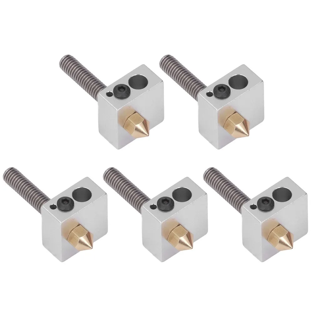 5 Set Brass Material 3D Printer Hotend Throat Tube Included Hotend Assembly Parts 3D Printer Nozzle for Anet A8 A2